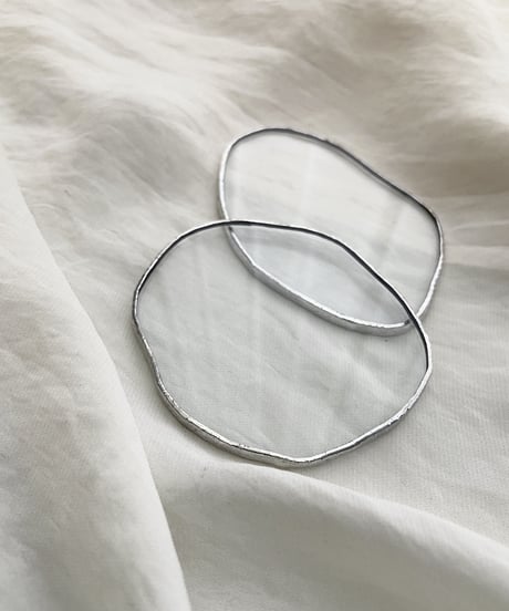 PUDDLE GLASS PLATE / SS / W65×H68・W84×H58 / CLEAR