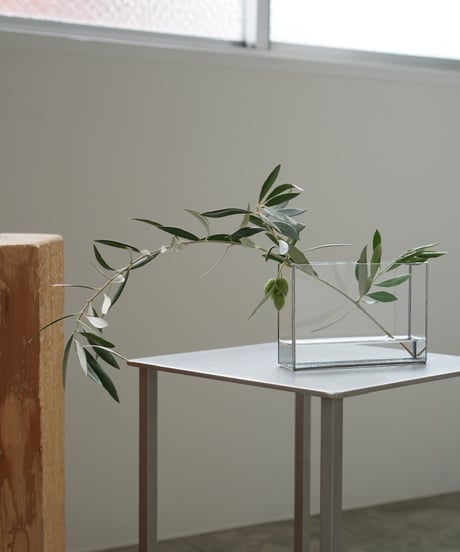 FLOWER VASE / W15.2cm / ガラス器・長方薄型