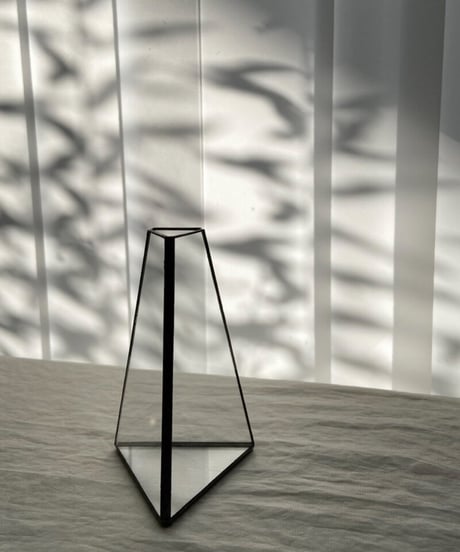 HAKU GLASS FLOWER VASE  -S- / H10cm / シルバー・ブラック