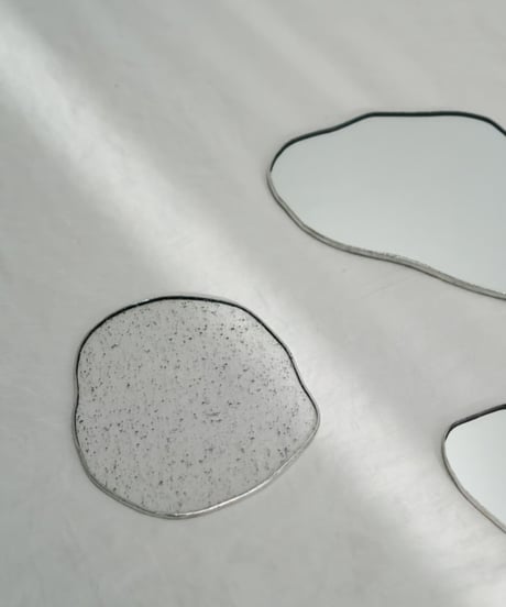 PUDDLE GLASS PLATE / S / W85×H95 / FOG BUBBLE