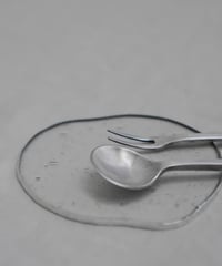 PUDDLE GLASS PLATE / S / W85×H95 / CLEAR BUBBLE