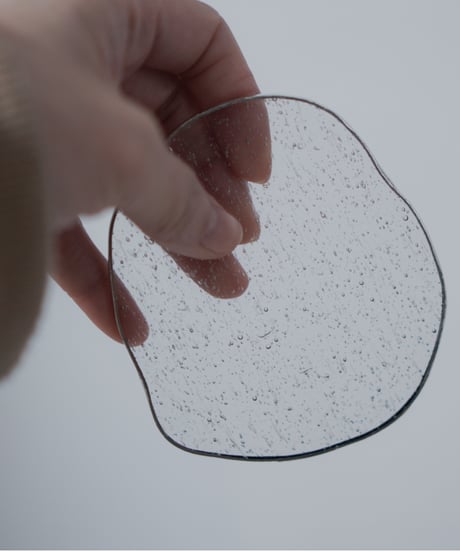PUDDLE GLASS PLATE / S / W85×H95 / FOG BUBBLE