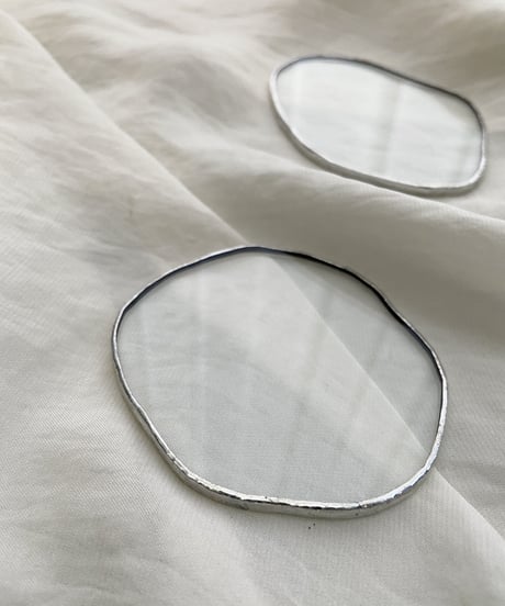 PUDDLE GLASS PLATE / SS / W65×H68・W84×H58 / CLEAR