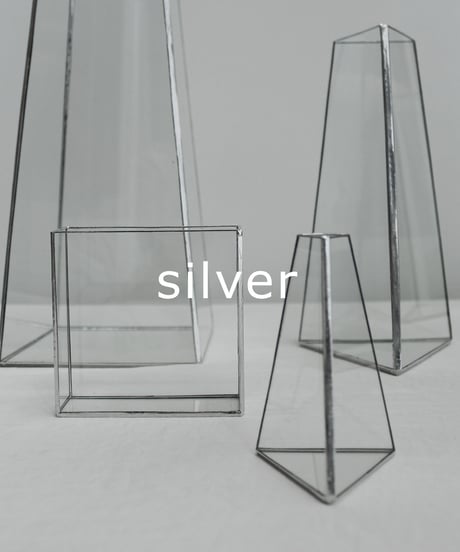HAKU GLASS FLOWER VASE  -S- / H10cm / シルバー・ブラック