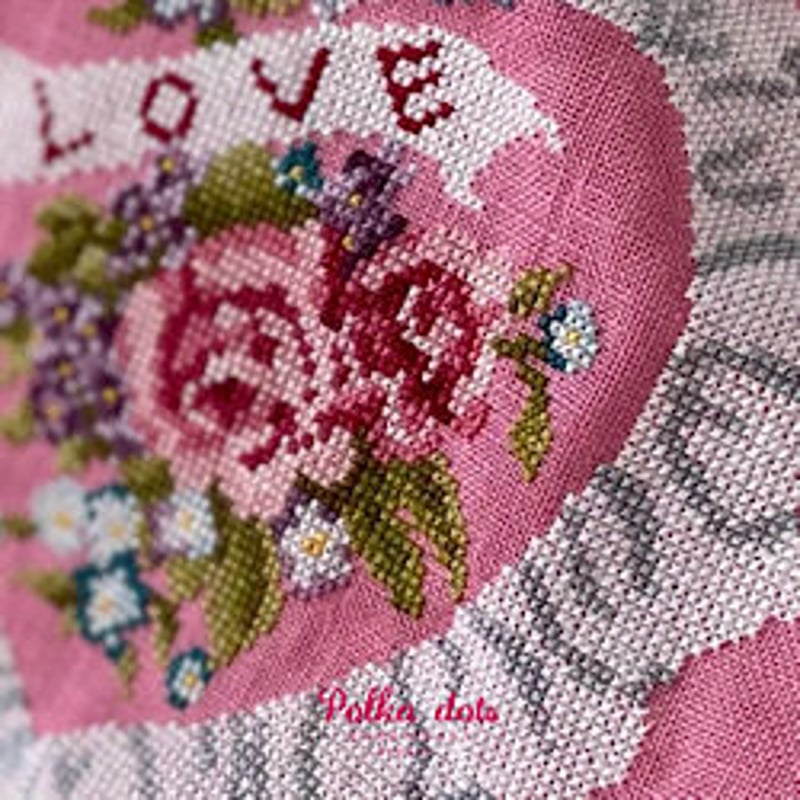 クロスステッチ図案 ダウンロード版 Valentine | Polka dots Embroi...