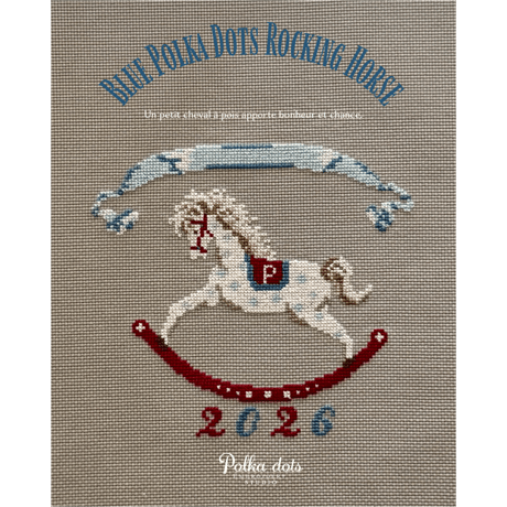 図案・Blue Polka Dots Rocking Horse（印刷済み図案発送）