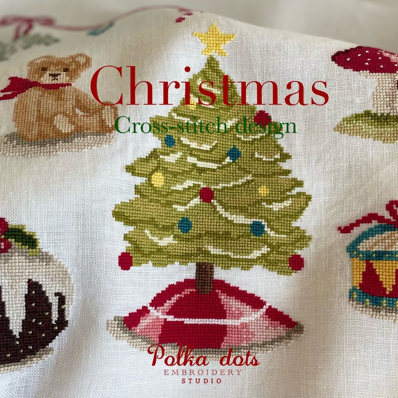 クロスステッチ図案 ダウンロード版 Christmas Ornament 🎄 | Polka