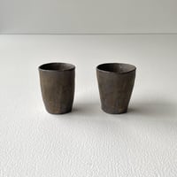 厚川文子　茶杯　筒黒