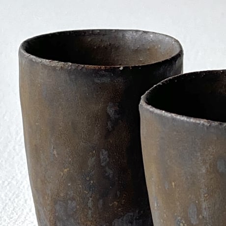 厚川文子　茶杯　筒黒