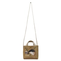 canvas mini shoulder / Embroidery hawk