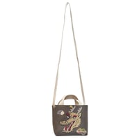canvas mini shoulder / Embroidery dragon
