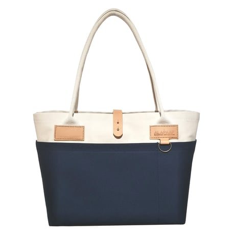 倉敷 帆布ALAPAAP トートバッグ 白×オリーブ Canvas tote bag M+ size - ALAPAAP | アラパープ