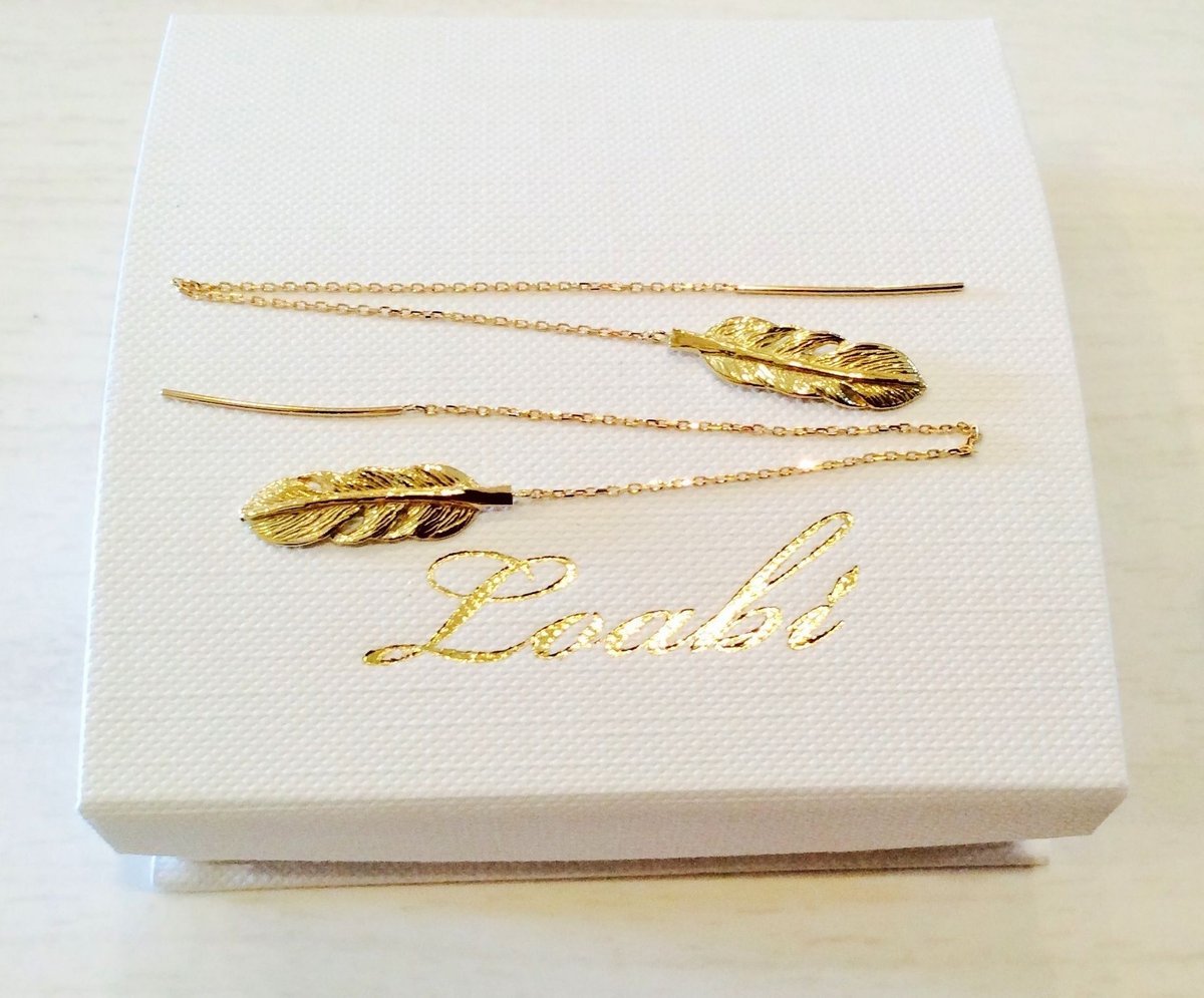 22093-64 K18YG フェザーアメリカンピアス | CROCE・VIGOR