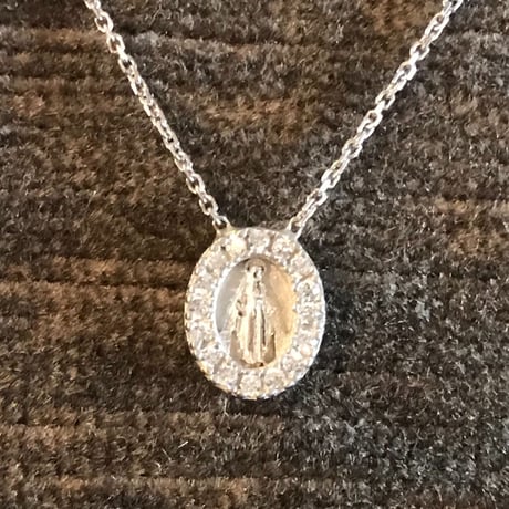 the Virgin Mary  silver necklace