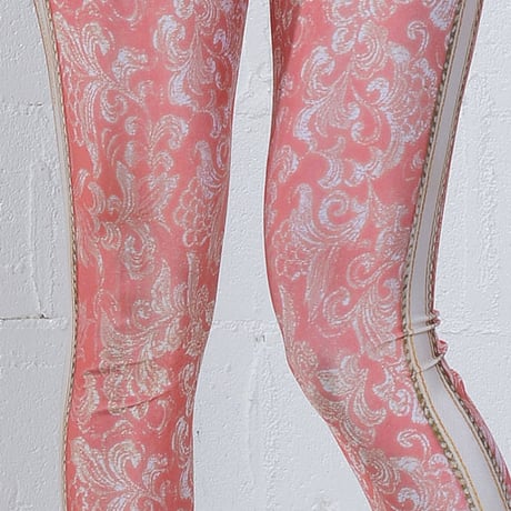 ４U_PARISAMSTERDAM 【レギンス JACQUARD FLOWER】Pink/White