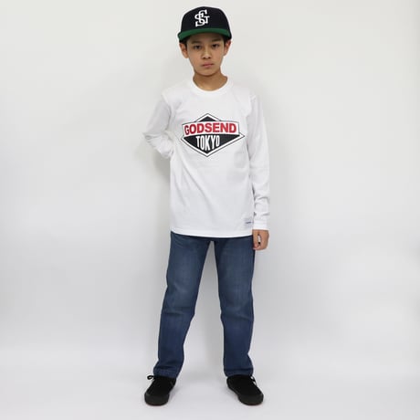 DIAMOND  LOGO  L/S TEE　ダイヤモンドロゴ  ロンTEE  ホワイト