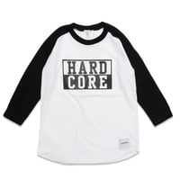 HARD  CORE  RAGLAN  3/4 TEE　ハードコア  ラグラン七分袖  TEE  ブラック/ホワイト