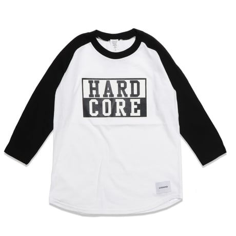 HARD  CORE  RAGLAN  3/4 TEE　ハードコア  ラグラン七分袖  TEE  ブラック/ホワイト