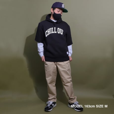 CHILL OUT  HOODIE  CUT  OFF  BLACK