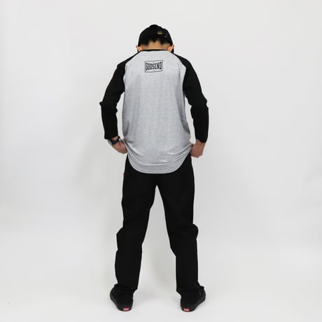 HARD  CORE  RAGLAN  3/4 TEE　ハードコア  ラグラン七分袖  TEE  ブラック/グレー
