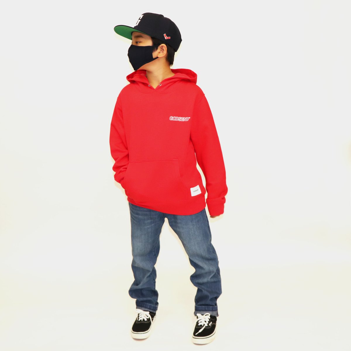 CROSS LOGO HOODIE RED クロスロゴ パーカー レッド | GO