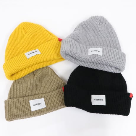 WOVEN  LABEL  BEANIE  ウーブンラベル  ビーニー  グレー