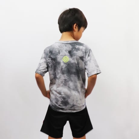 TIE  DYE  PRINT  TEE02  BK  NEON  YELLOW