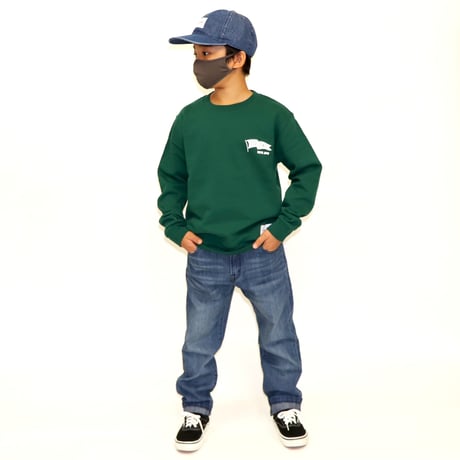 FLAG  C/N  SWEAT  SHIRT  D/GREEN  フラッグ  スウェットシャツ  ダークグリーン