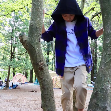 BUFFALO  CHECK  HOOD  SHIRT  バッファローチェック  フード  シャツ  BLUE