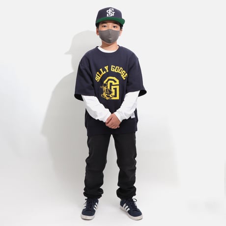 SILLY  GOOSE  CUTOFF  SWEAT  SHIRT  NAVY  シリーグース  カットオフスウェットシャツ  ネイビー