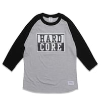HARD  CORE  RAGLAN  3/4 TEE　ハードコア  ラグラン七分袖  TEE  ブラック/グレー