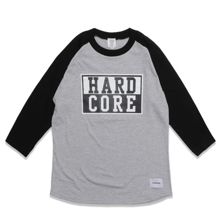 HARD  CORE  RAGLAN  3/4 TEE　ハードコア  ラグラン七分袖  TEE  ブラック/グレー