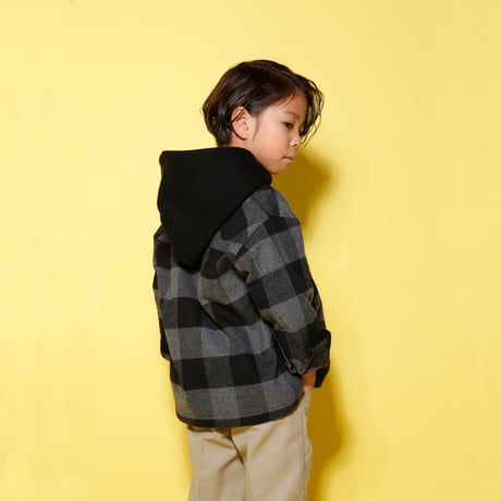 BUFFALO  CHECK  HOOD  SHIRT  バッファローチェック  フード  シャツ  RED