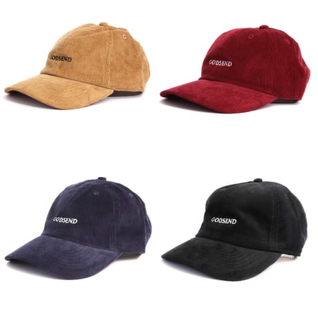 6パネル  コーデュロイ  GODSENDロゴ刺繍  CAP  4COLOR