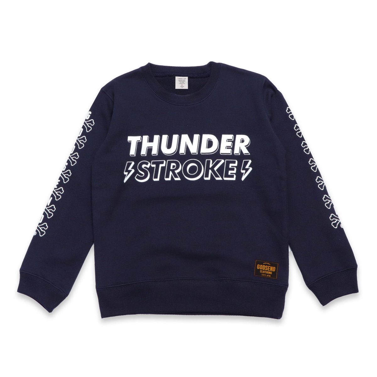THUNDER STROKE C/N SWEAT SHIRT NAVY サンダー