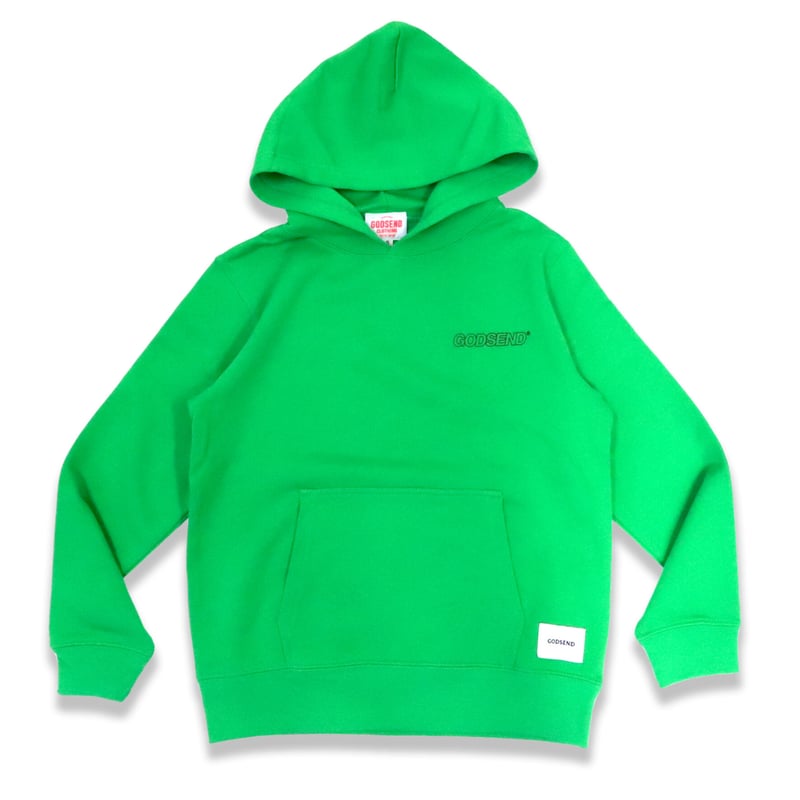 アイコンロゴ ナイロンブルゾン (ネオングリーン) CROSS LOGO HOODIE L/GREEN クロスロゴ パーカー ライトグ
