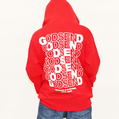 CROSS  LOGO  HOODIE  RED  クロスロゴ  パーカー  レッド