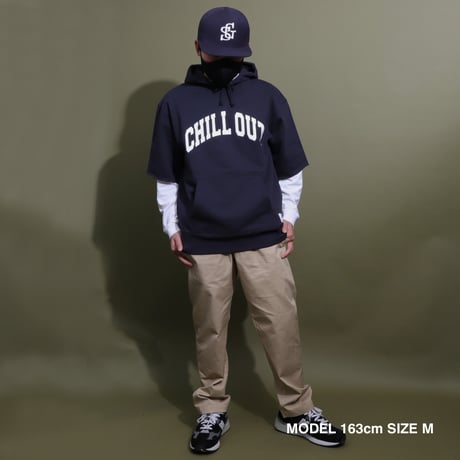 CHILL OUT  HOODIE  CUT  OFF  NAVY