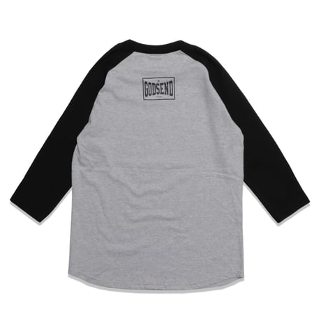 HARD  CORE  RAGLAN  3/4 TEE　ハードコア  ラグラン七分袖  TEE  ブラック/グレー