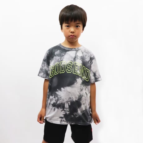 TIE  DYE  PRINT  TEE02  BK  NEON  YELLOW