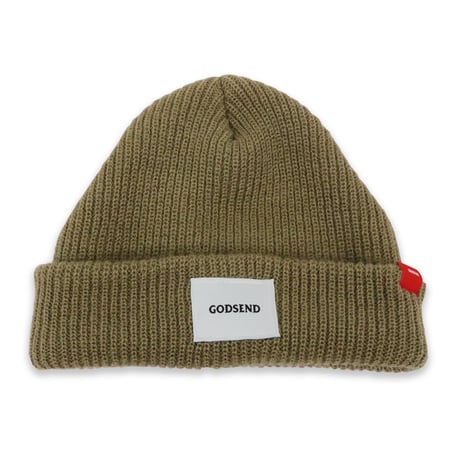 WOVEN  LABEL  BEANIE  ウーブンラベル  ビーニー  モカ