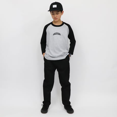 HERALDIC  RAGLAN  3/4 TEE　ヘラルディック  ラグラン七分袖  TEE  ブラック/グレー