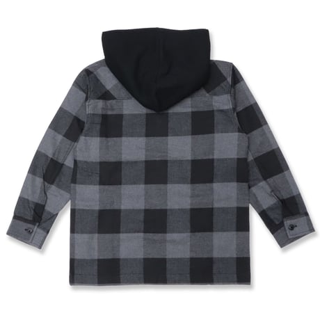 BUFFALO  CHECK  HOOD  SHIRT  バッファローチェック  フード  シャツ  BLACK