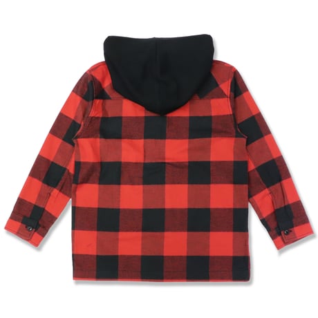 BUFFALO  CHECK  HOOD  SHIRT  バッファローチェック  フード  シャツ  RED