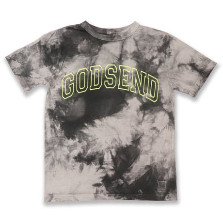 TIE  DYE  PRINT  TEE02  BK  NEON  YELLOW