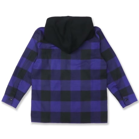 BUFFALO  CHECK  HOOD  SHIRT  バッファローチェック  フード  シャツ  BLUE