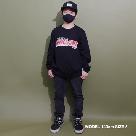 AWESOME  DAYS  L/S   TEE  BLACK
