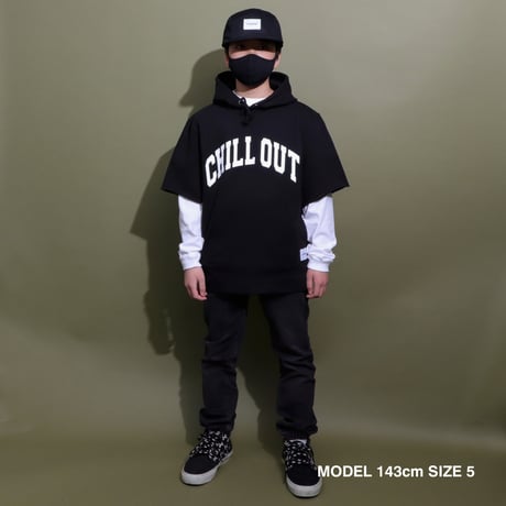 CHILL OUT  HOODIE  CUT  OFF  BLACK