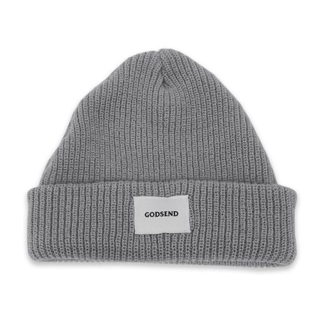 WOVEN  LABEL  BEANIE  ウーブンラベル  ビーニー  グレー