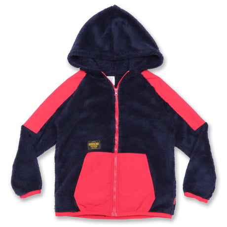 BOA  FLEECE  ZIP  UP  HOODIE  ボアフリース  ジッププアップパーカー  RED